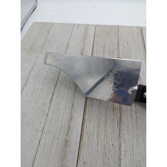 Stainless Steel Cake Pie Server Slicer 10'' Flower Black Handle - Picture 6 of 8